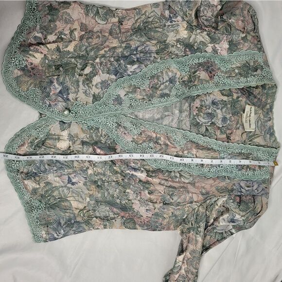 VINTAGE 80s does Victorian blazer metallic tapestry floral jacket 16W - Picture 15 of 15